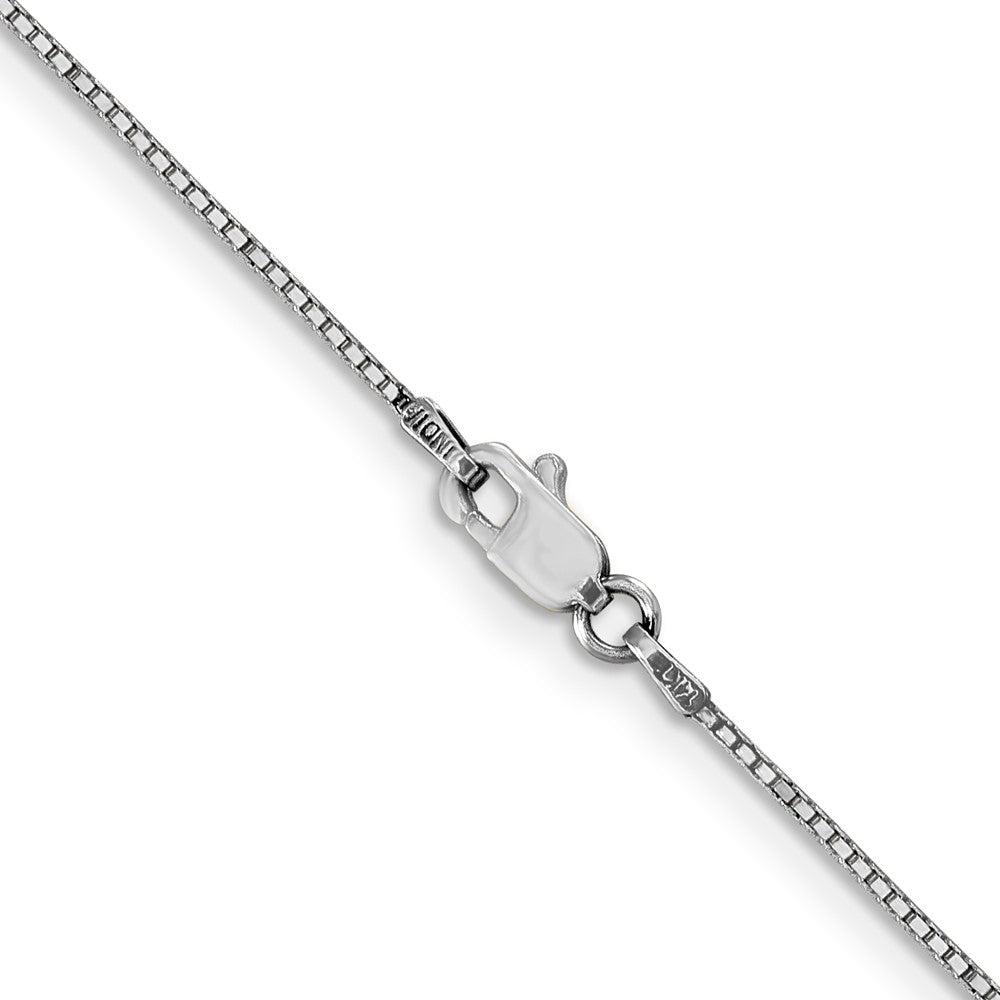 14K White Gold 30 inch .9mm Box with Lobster Clasp Chain