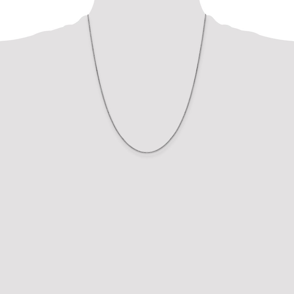 14K White Gold 22 inch .9mm Box with Lobster Clasp Chain