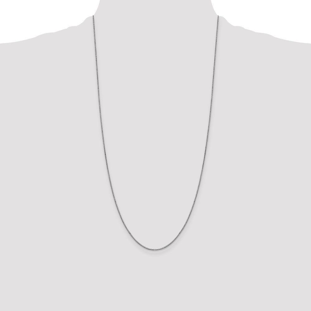 14K White Gold 28 inch .9mm Box with Lobster Clasp Chain