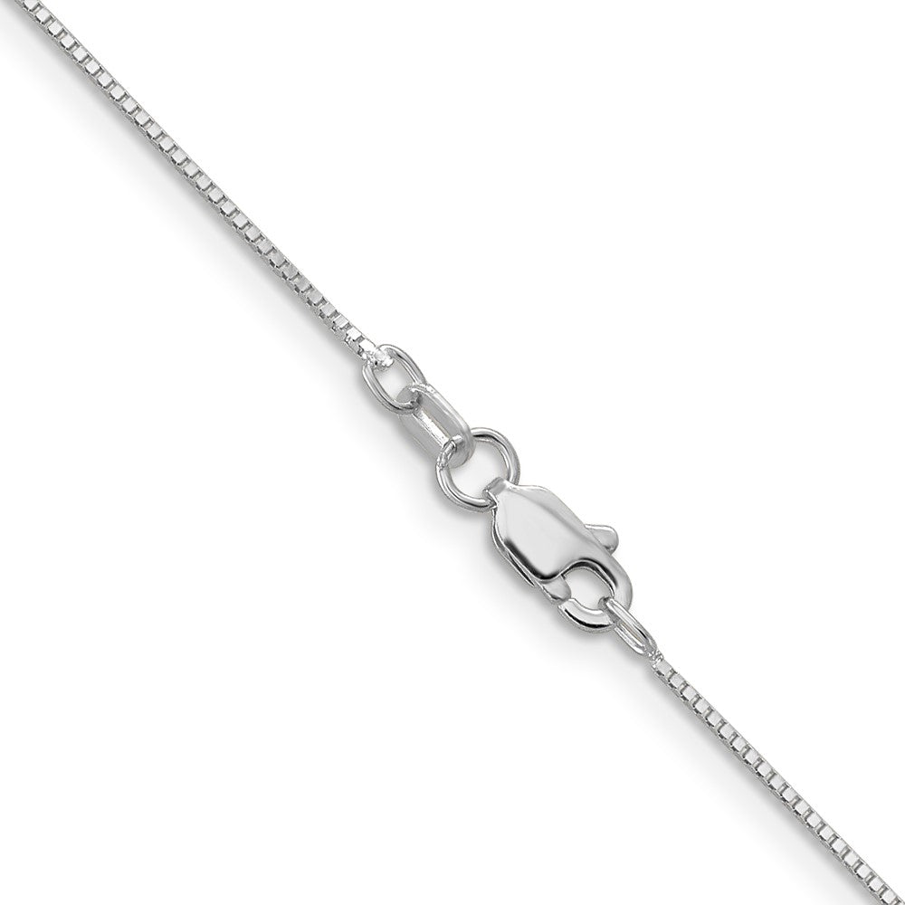14K White Gold 20 inch .7mm Box with Spring Ring Clasp Chain