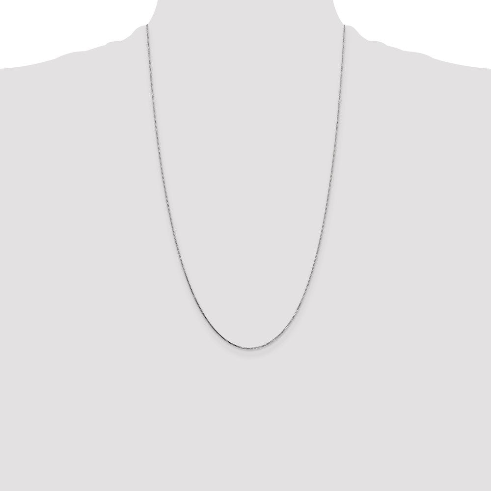 14K White Gold 26 inch .7mm Box with Spring Ring Clasp Chain