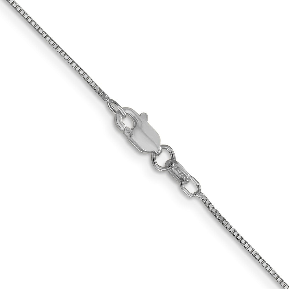 14K White Gold 22 inch .7mm Box with Lobster Clasp Chain
