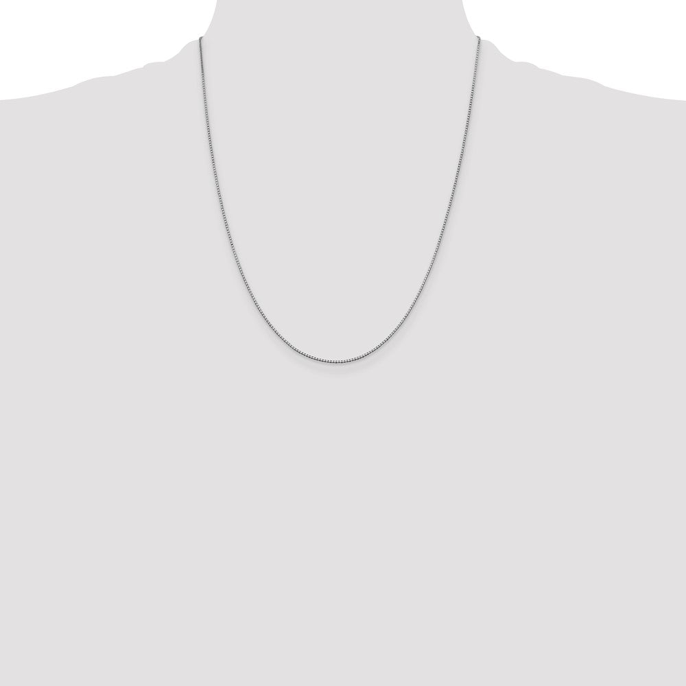 14K White Gold 22 inch .95mm Box with Lobster Clasp Chain