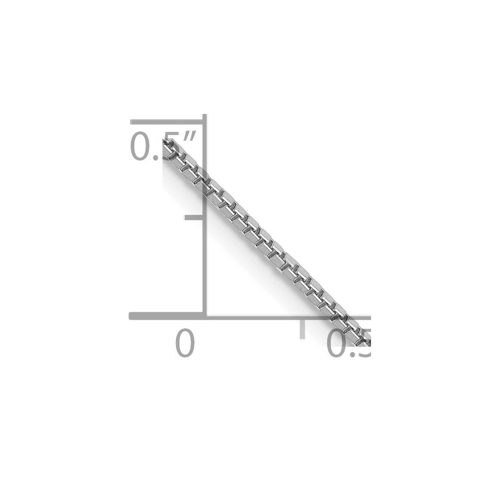 14K White Gold 14 inch 1mm Box with Lobster Clasp Chain