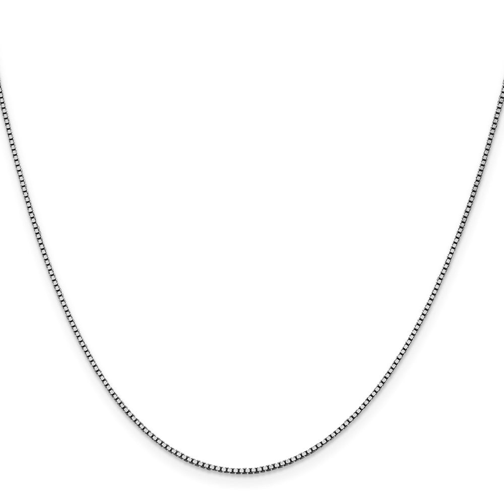14K White Gold 26 inch 1.05mm Box with Lobster Clasp Chain