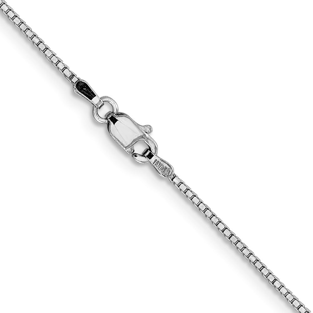 14K White Gold 22 inch 1.05mm Box with Lobster Clasp Chain