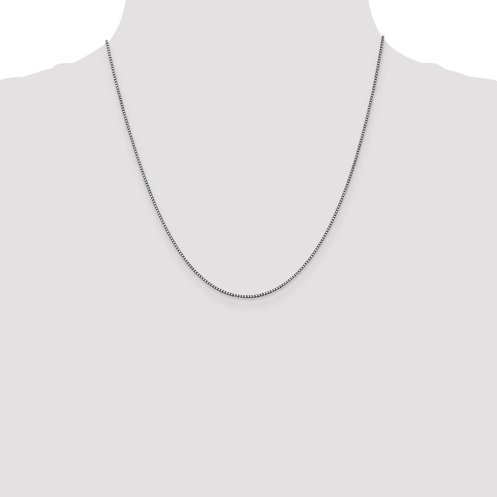 14K White Gold 20 inch 1.05mm Box with Lobster Clasp Chain