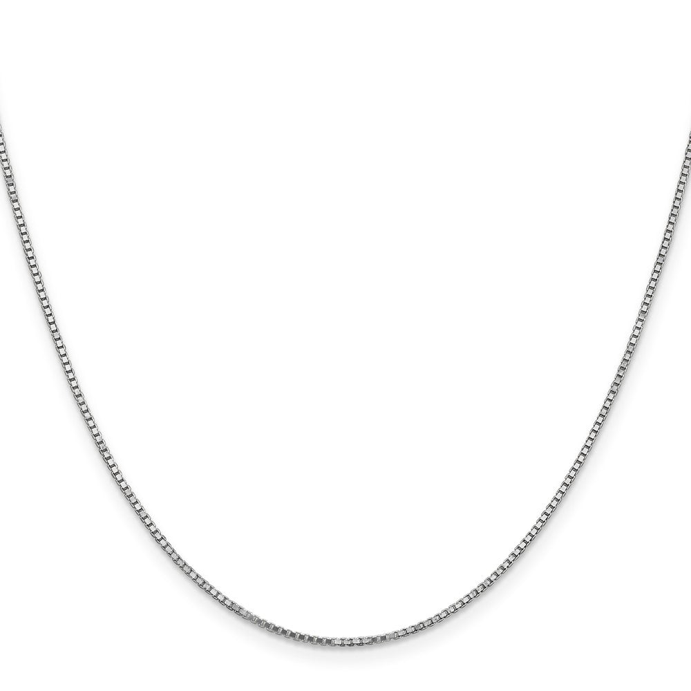 14K White Gold 16 inch 1.1mm Box with Lobster Clasp Chain