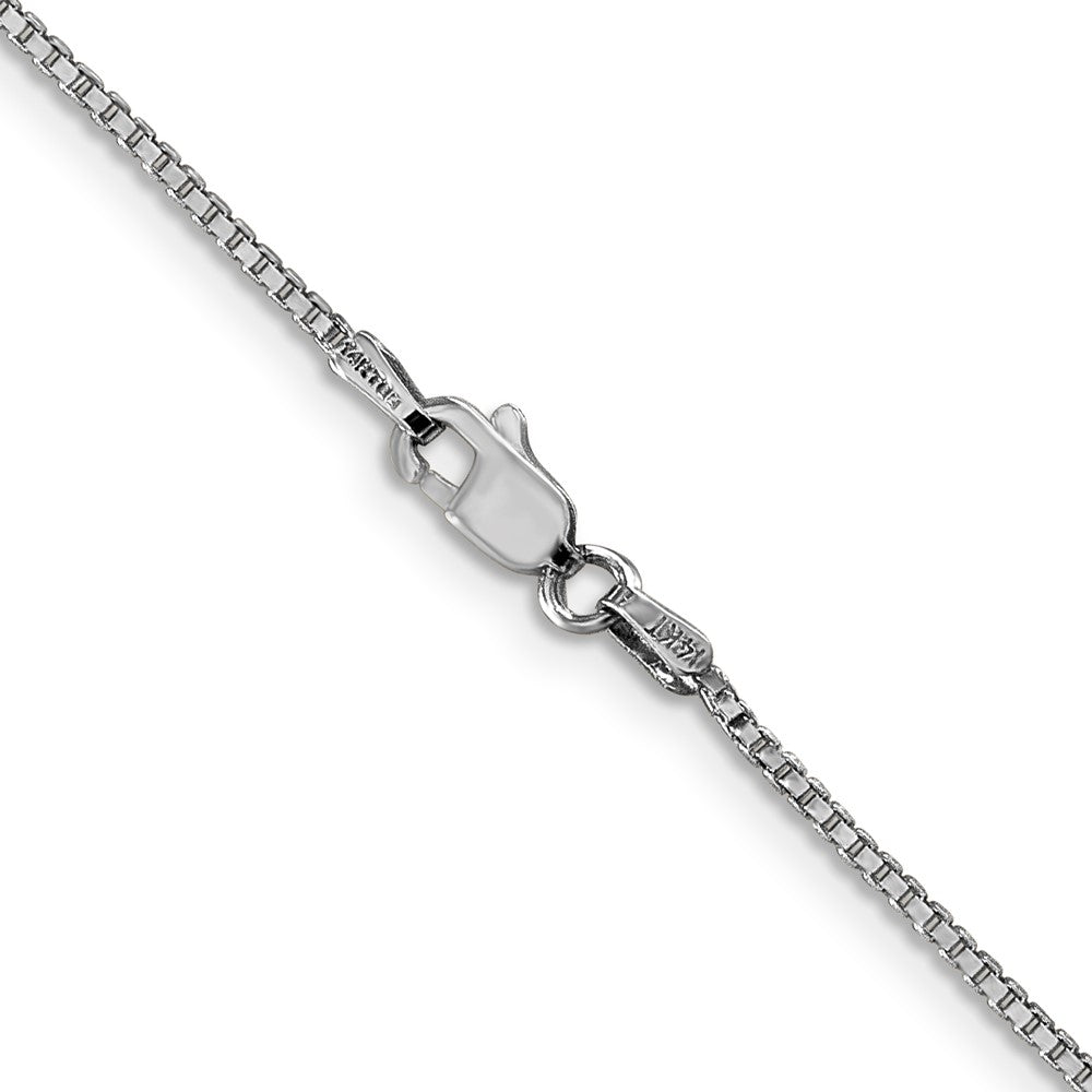 14K White Gold 26 inch 1.1mm Box with Lobster Clasp Chain