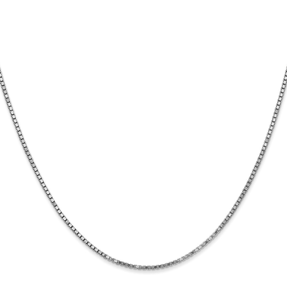 14K White Gold 30 inch 1.4mm Box with Lobster Clasp Chain