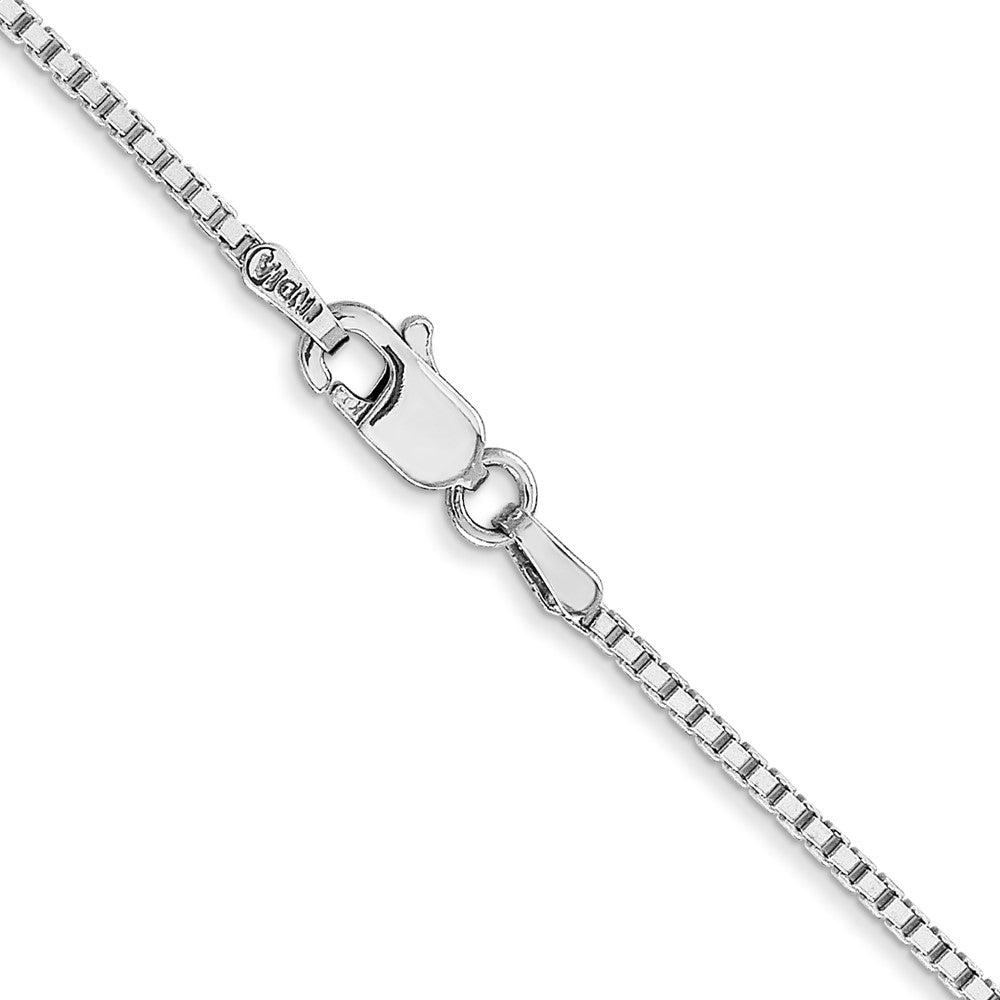 14K White Gold 24 inch 1.4mm Box with Lobster Clasp Chain