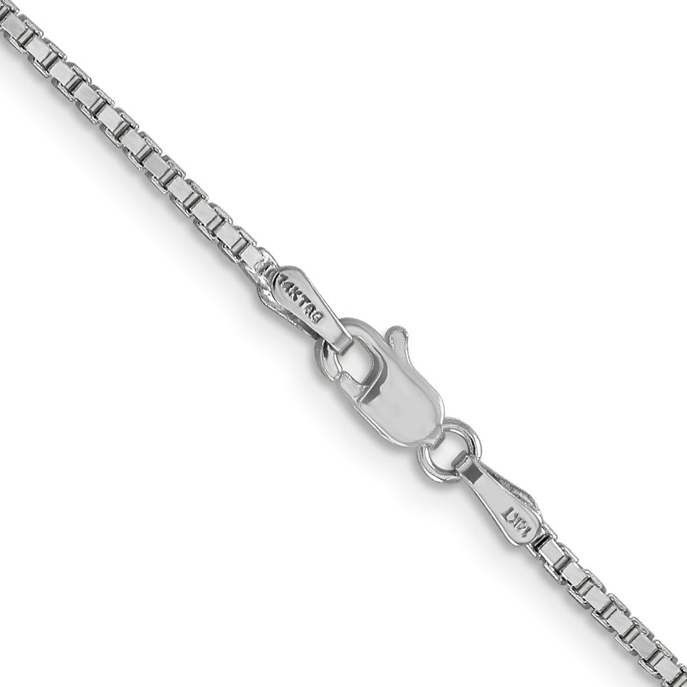 14K White Gold 24 inch 1.5mm Box with Lobster Clasp Chain