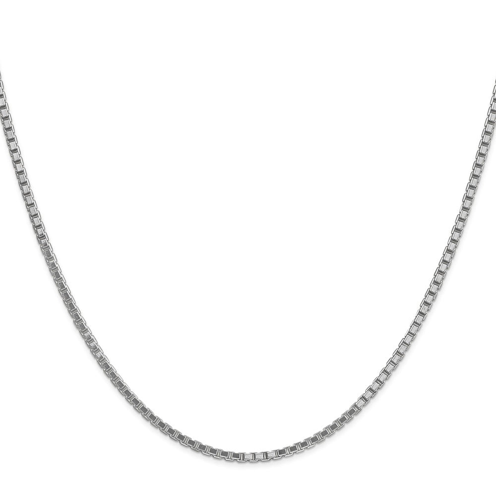 14K White Gold 26 inch 1.9mm Box with Lobster Clasp Chain