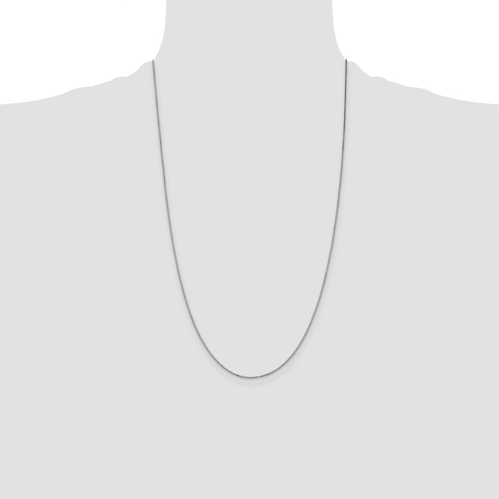 14K White Gold 26 inch .9mm Box with Spring Ring Clasp Chain