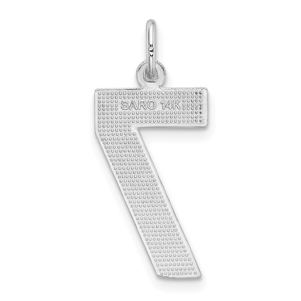 14kw Large Brushed Diamond-cut  Number 7 Charm