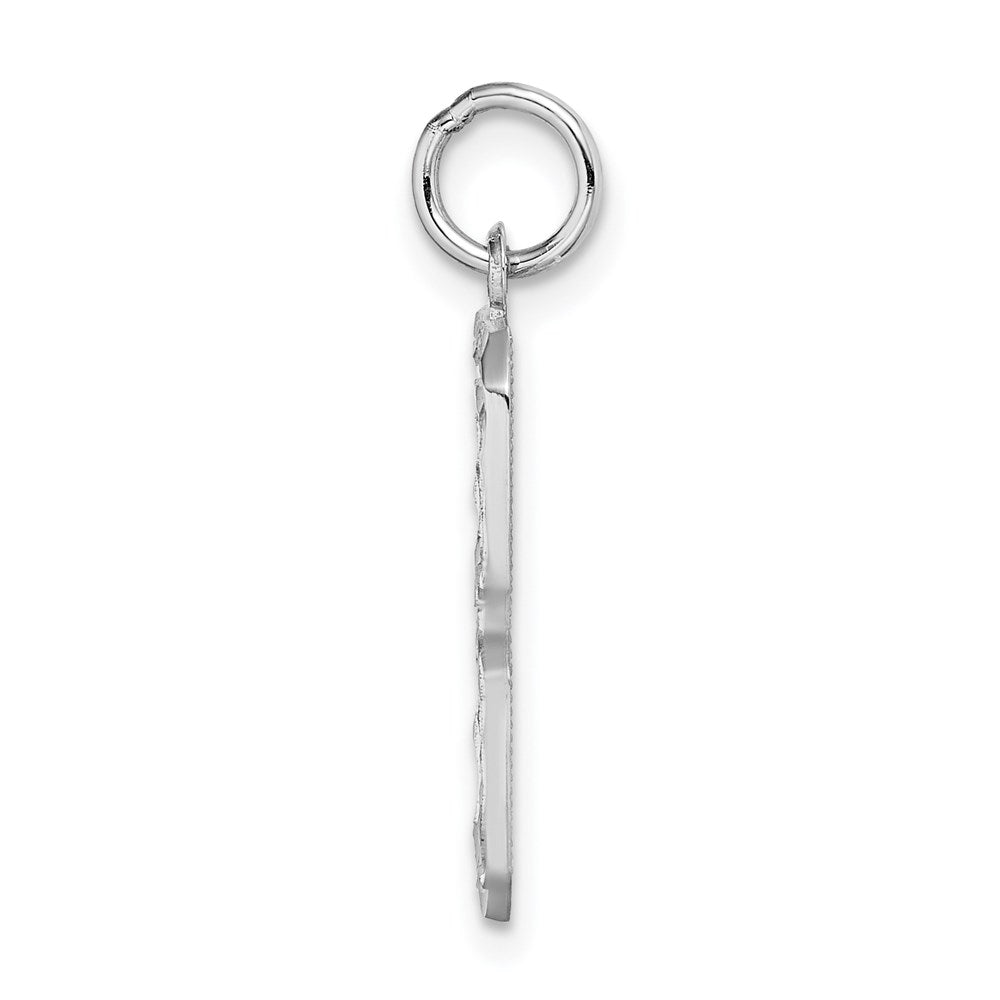14kw Large Brushed Diamond-cut  Number 8 Charm