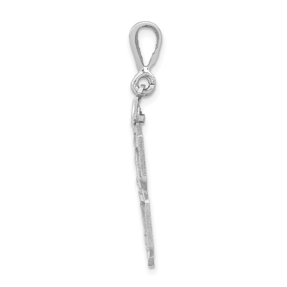 14kw Large Brushed Diamond-cut Number 78 Charm