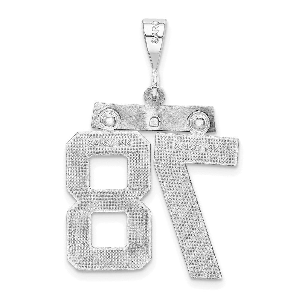 14kw Large Brushed Diamond-cut Number 78 Charm
