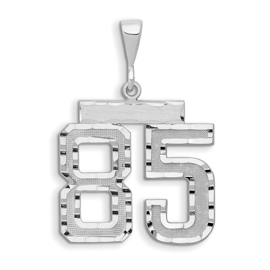 14kw Large Brushed Diamond-cut Number 85 Charm