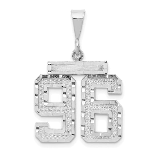 14kw Large Brushed Diamond-cut Number 96 Charm