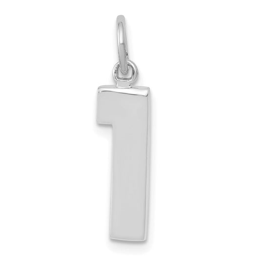 14kw  Medium Polished Number 1 Charm
