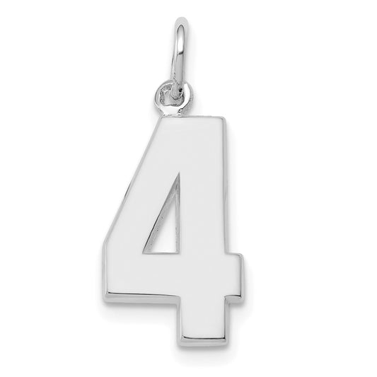 14kw  Medium Polished Number 4 Charm
