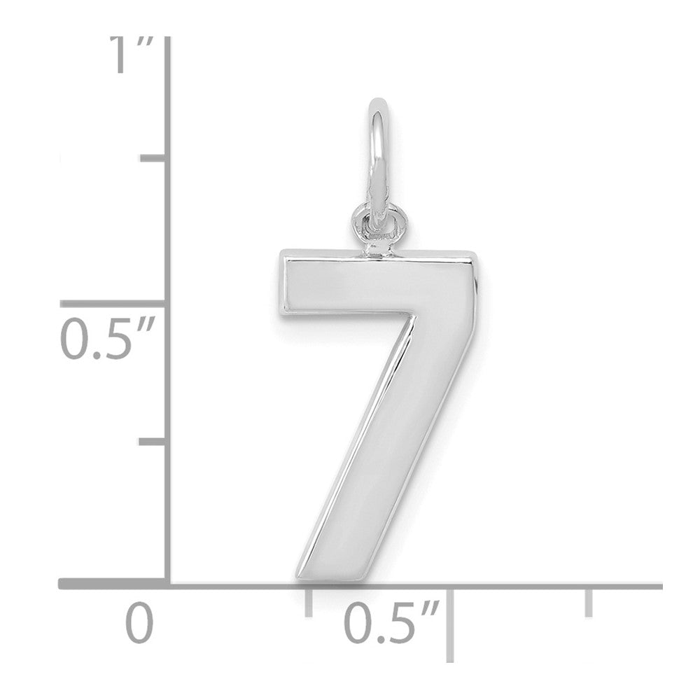 14kw Medium Polished Number 7 Charm