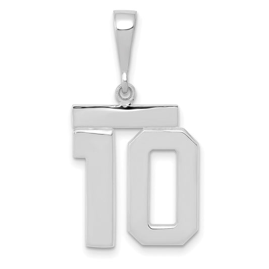 14kw Medium Polished Number 10 Charm