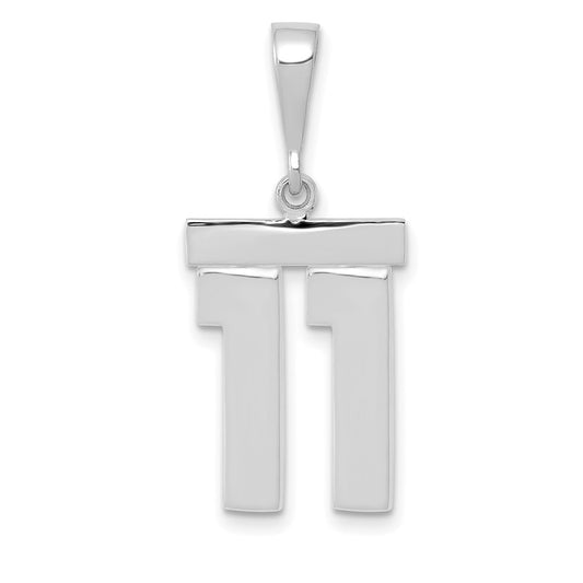 14kw Medium Polished Number 11 Charm
