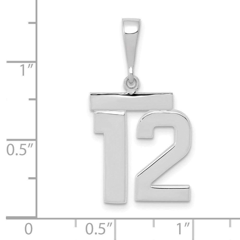 14kw Medium Polished Number 12 Charm