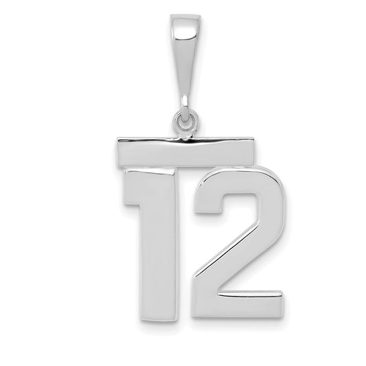 14kw Medium Polished Number 12 Charm