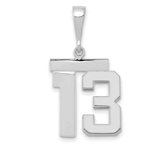 14kw Medium Polished Number 13 Charm