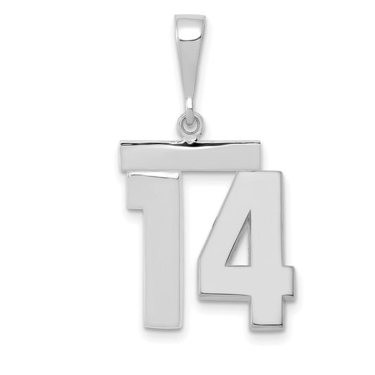 14kw Medium Polished Number 14 Charm