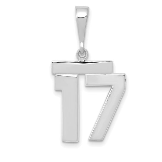 14kw Medium Polished Number 17 Charm