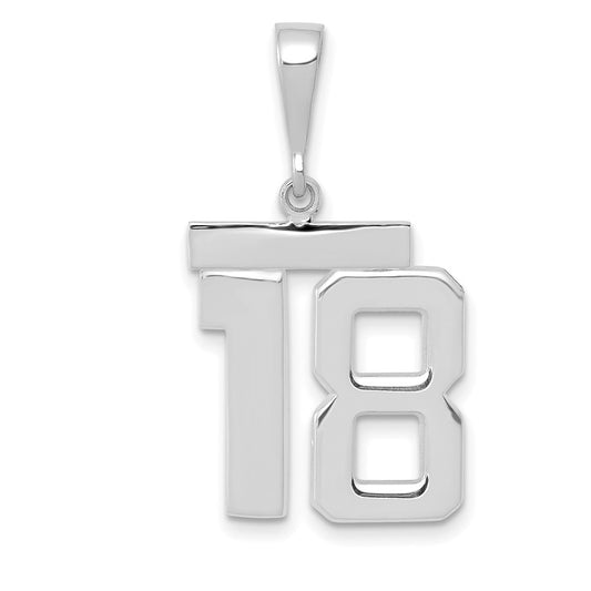 14kw Medium Polished Number 18 Charm