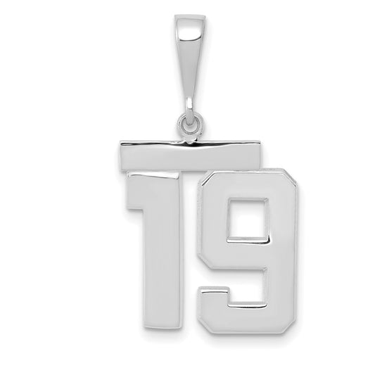 14kw Medium Polished Number 19 Charm