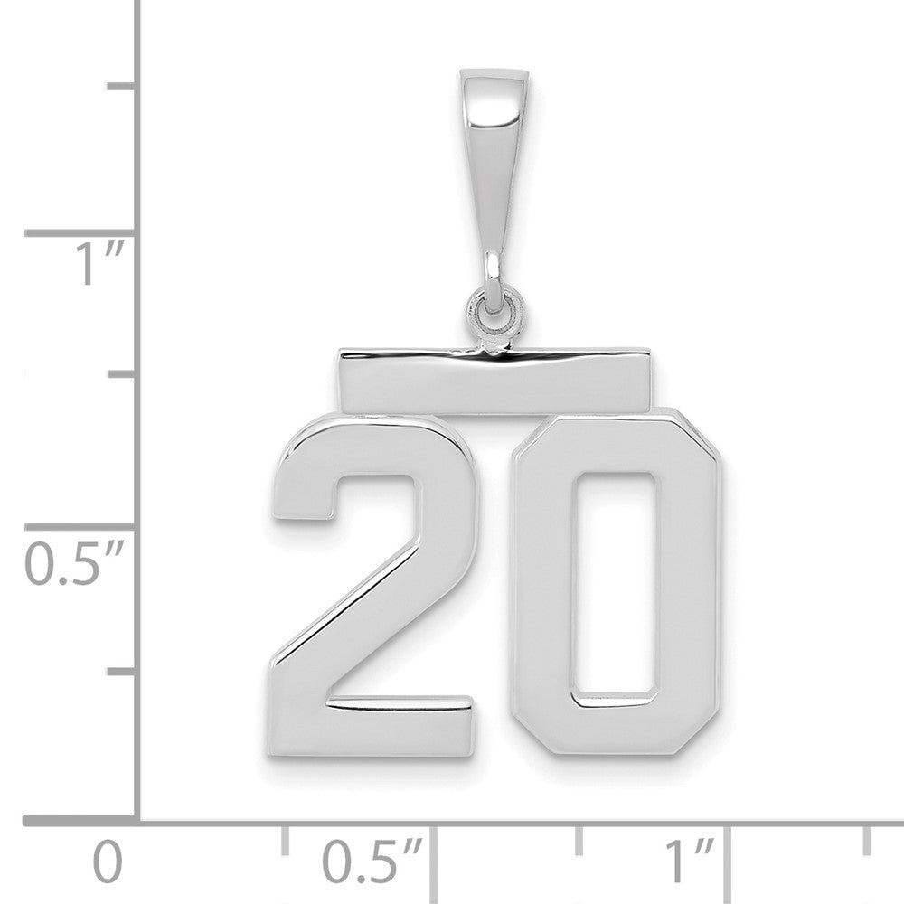 14kw Medium Polished Number 20 Charm