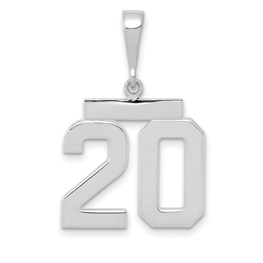 14kw Medium Polished Number 20 Charm