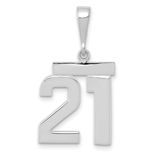 14kw Medium Polished Number 21 Charm