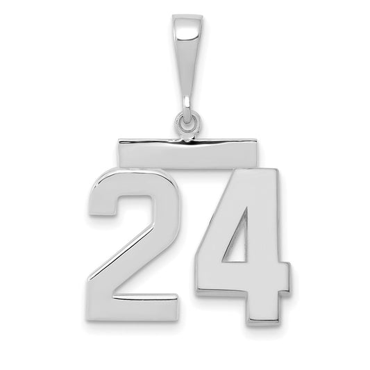 14kw Medium Polished Number 24 Charm