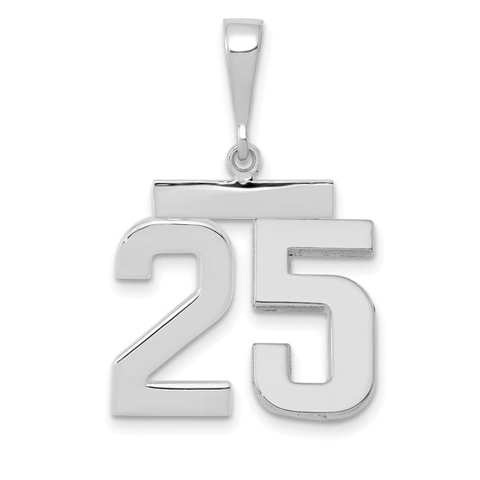14kw Medium Polished Number 25 Charm