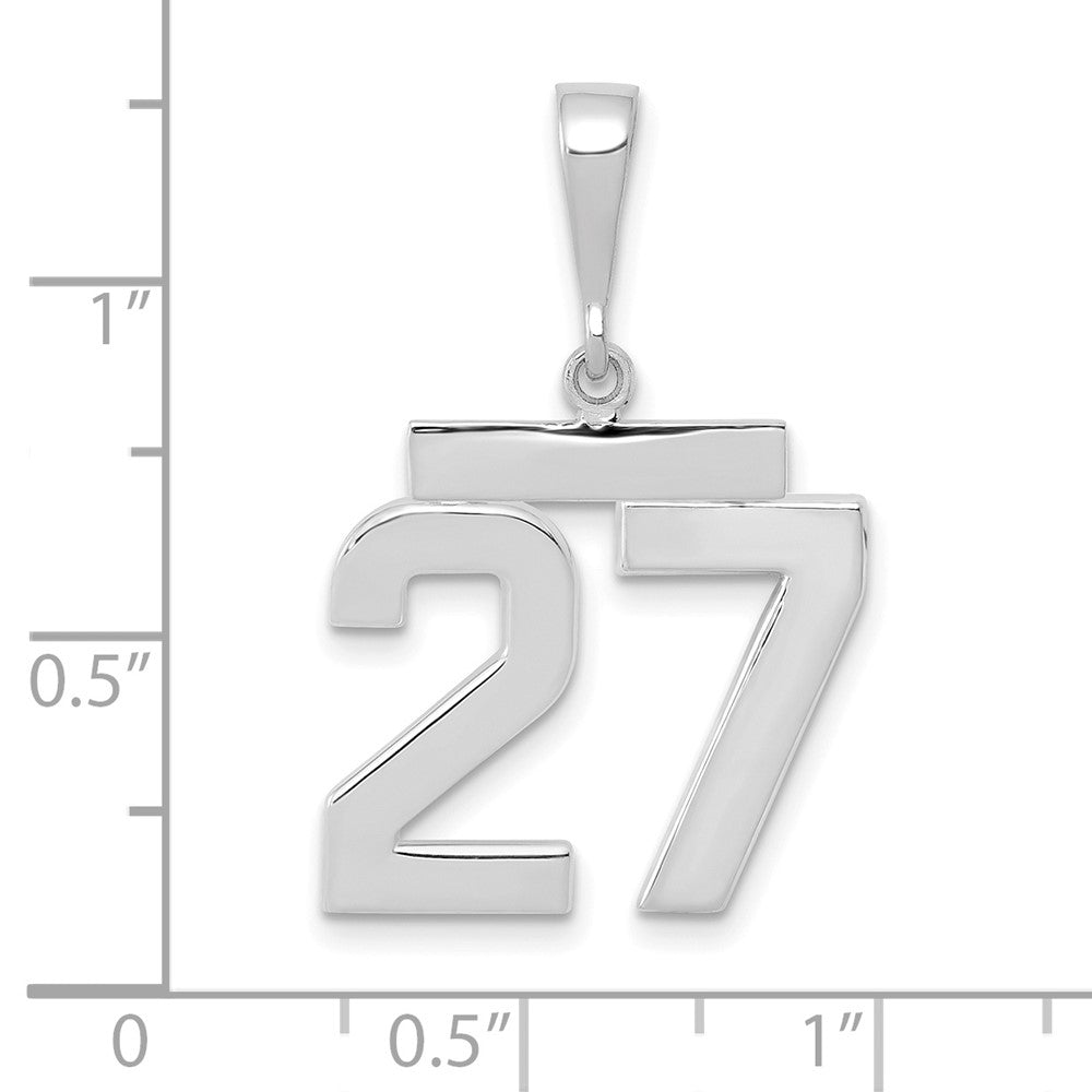 14kw Medium Polished Number 27 Charm