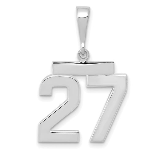 14kw Medium Polished Number 27 Charm