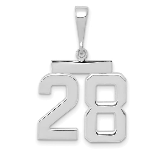 14kw Medium Polished Number 28 Charm