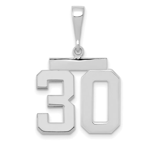 14kw Medium Polished Number 30 Charm