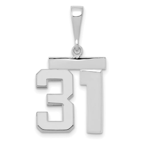 14kw Medium Polished Number 31 Charm