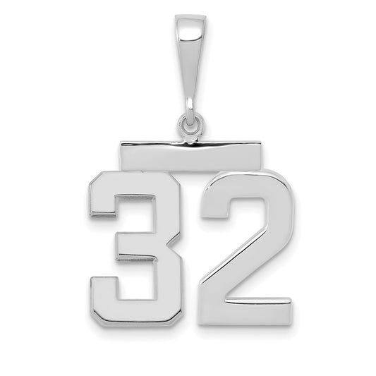 14kw Medium Polished Number 32 Charm
