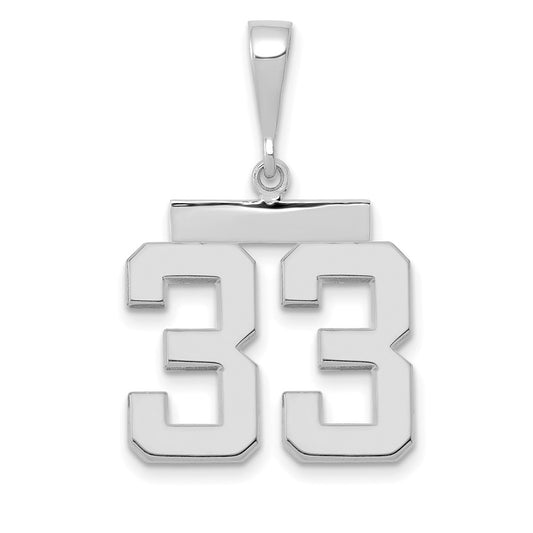 14kw Medium Polished Number 33 Charm