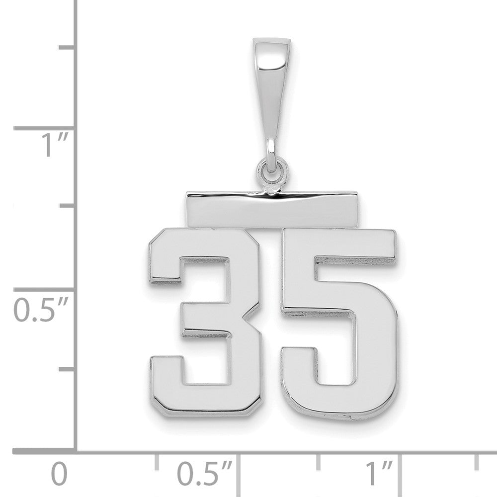 14kw Medium Polished Number 35 Charm