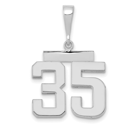 14kw Medium Polished Number 35 Charm